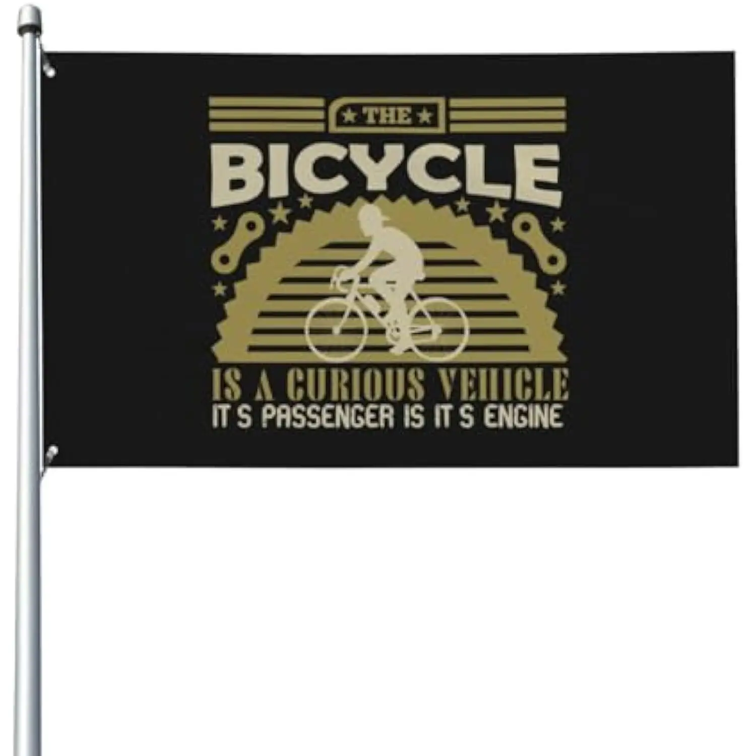 Bicycle Curious Vehicle Passenger Engine Flag Lightweight Drapes Smoothly Garden Balcony Outdoor Decoration