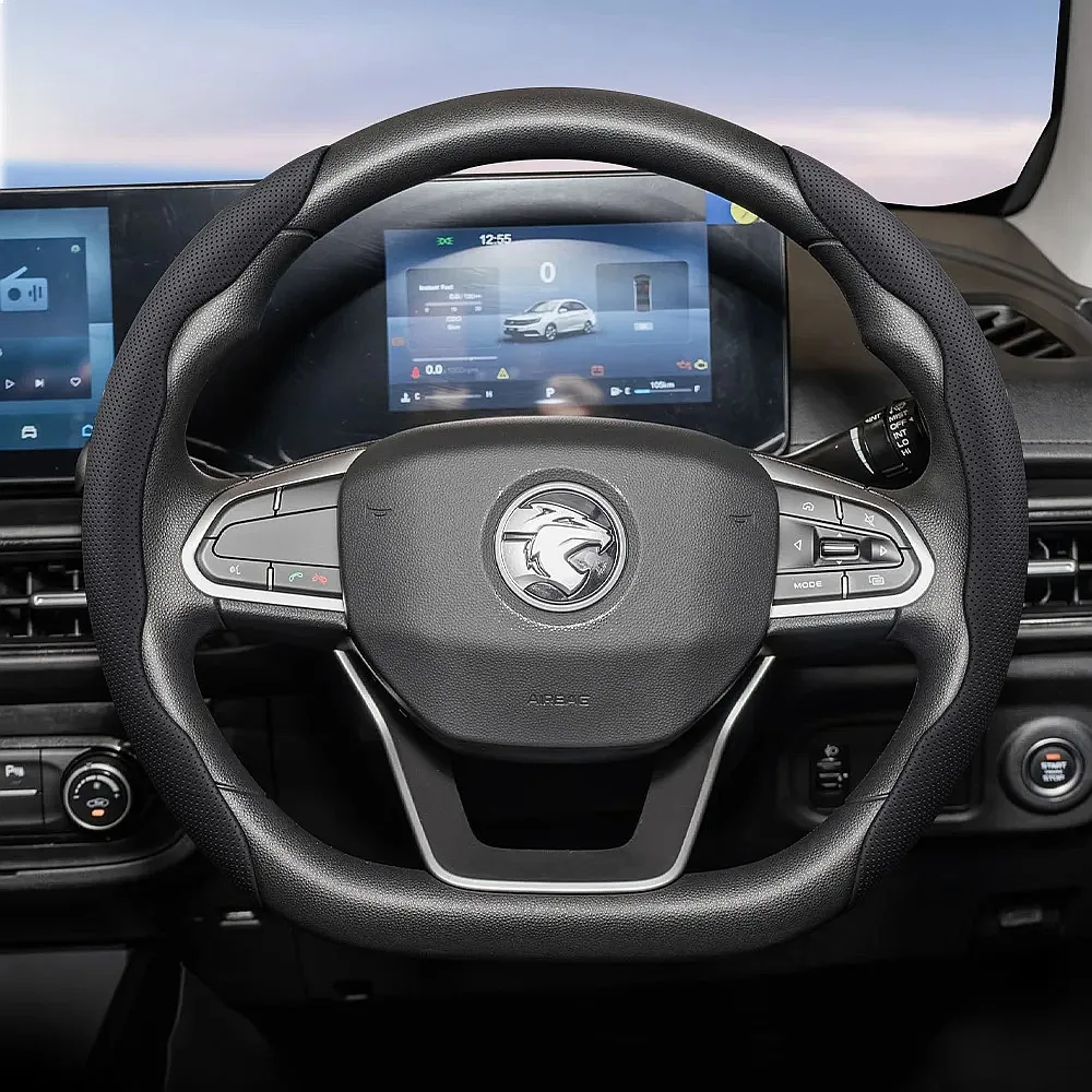 Suitable for Proton Breathable Leather Steering Wheel Cover with Segmented Quick-Release Design, Non-Slip and Durable,