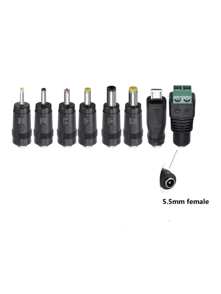 8 pièces adaptateur d'alimentation cc connecteurs Kit universel ordinateur portable 5.5x2.5mm Terminal Micro USB connecteur d'alimentation prise Jack ensembles