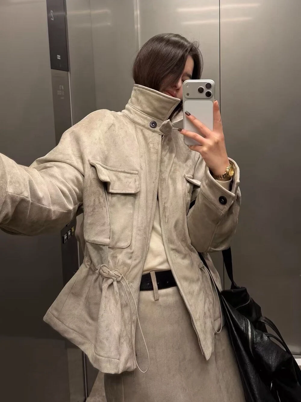 

Новое зимнее женское шерстяное вельветовое пальто с воротником-стойкой, универсальное теплое модное хлопковое шерстяное пальто, топ f, юбка