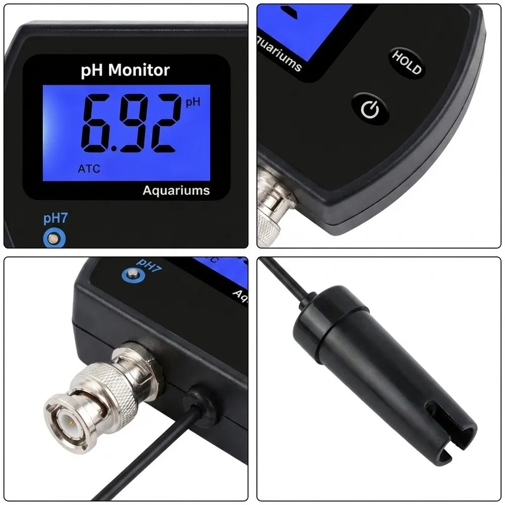 Replaceable Probe Meter PH Temperature Meter Cost-effective Maintenance Accurate Sensor Real-time Readings For Aquariums