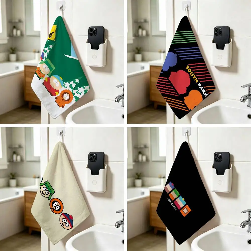 Fast Food Chalk Drawing Hanging Style Hand Wiping Towel Polyester Cotton Anti-fade For Indoor Kitchen Living Room
