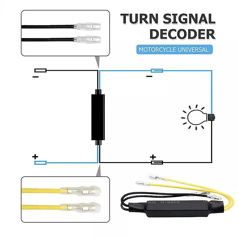 12V 21W Motorcycle Decoder Turn Signal Lights LED Flashing Indicator Load Resistor Lamp Blinker Error Repair Decoder
