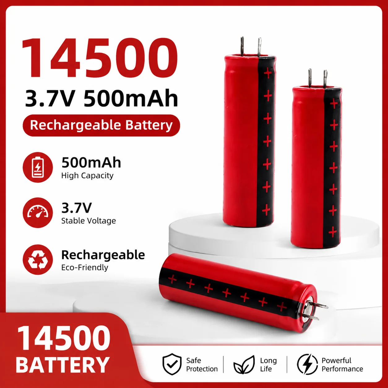 Lithium Iron Phosphate Capacitor Lithium Battery 14500 3.2V 500mAh Rechargeable Electronic Toy Battery