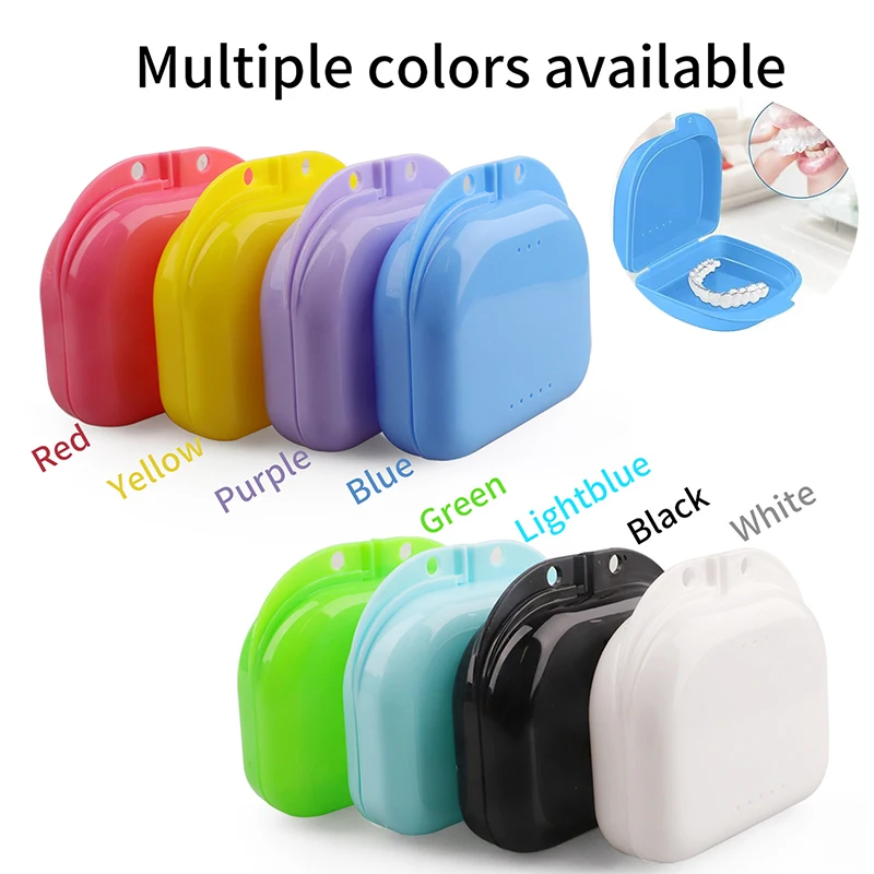 

1PC Dental Denture Box Plastic Retainer Case Portable Multiple Colors Braces Orthodontic Case Dental Retainer Box Old People