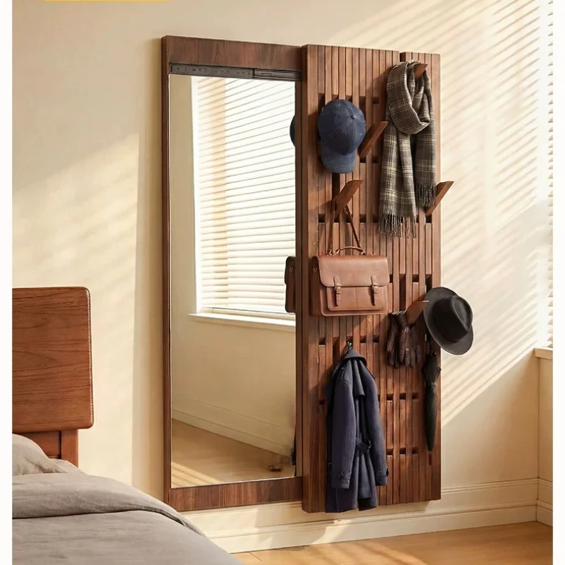 Hanger full-length mirror integrated hidden full-body mirror wall wall entrance push-pull