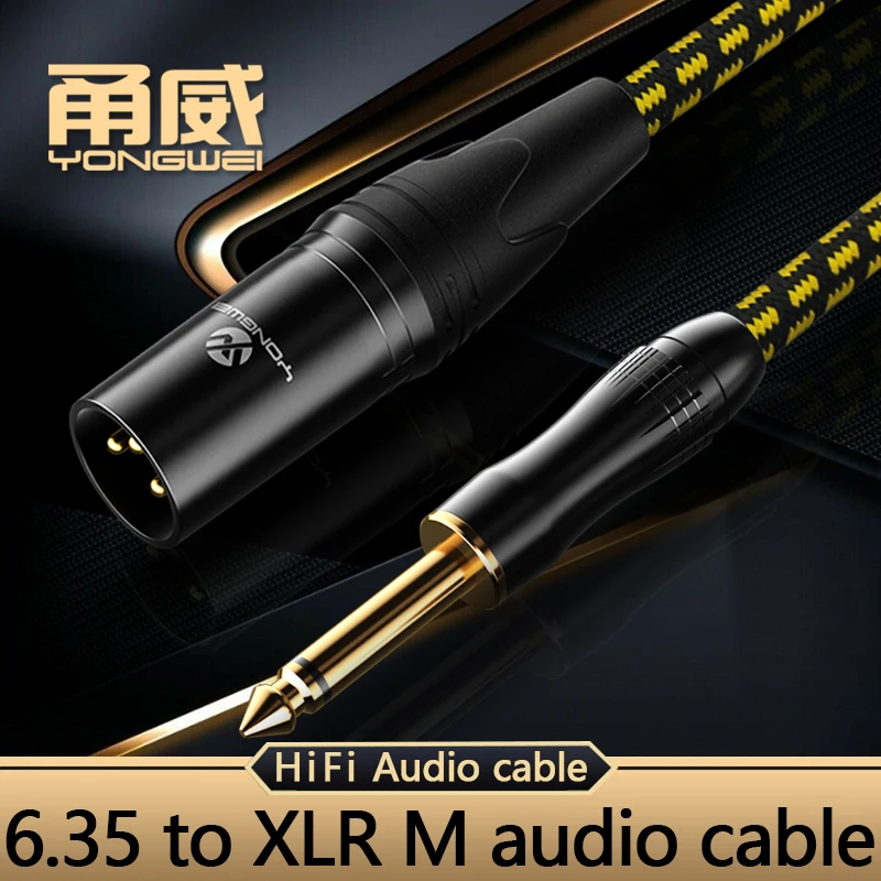 YONGWEI Cable de micrófono XLR de 3 pines a Jack de 6.5mm, TS Cable auxiliar de 6.5mm, macho a XLR hembra para amplificador