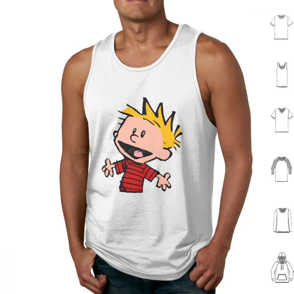 Tank Tops Print Cotton Hobbes Hobbes Child Comic Vignettes Calvin Comics Funny Bill Watterson Cartoon Cute Tiger