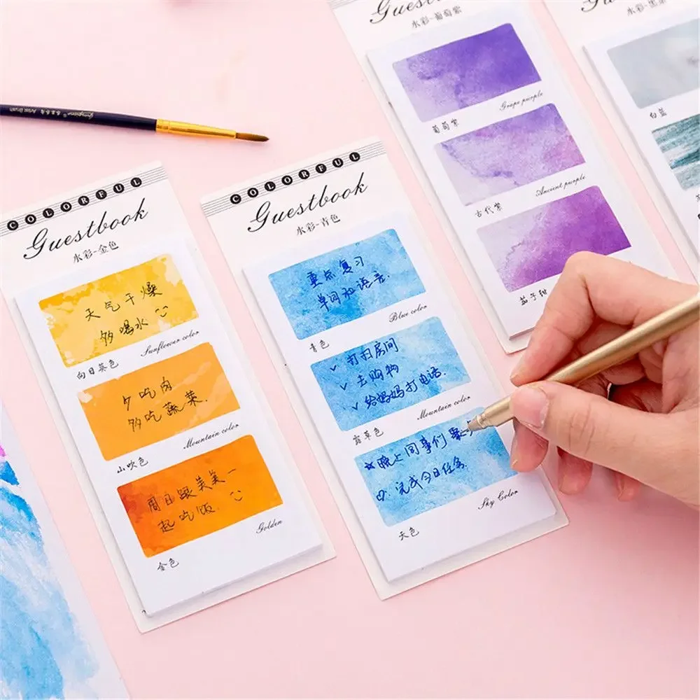 2pcs 30sheets Memo Pads Colorful Index Paper Sticky Notes Decoration Adhesive Sticker Memo Pad for School Supplies Stationery