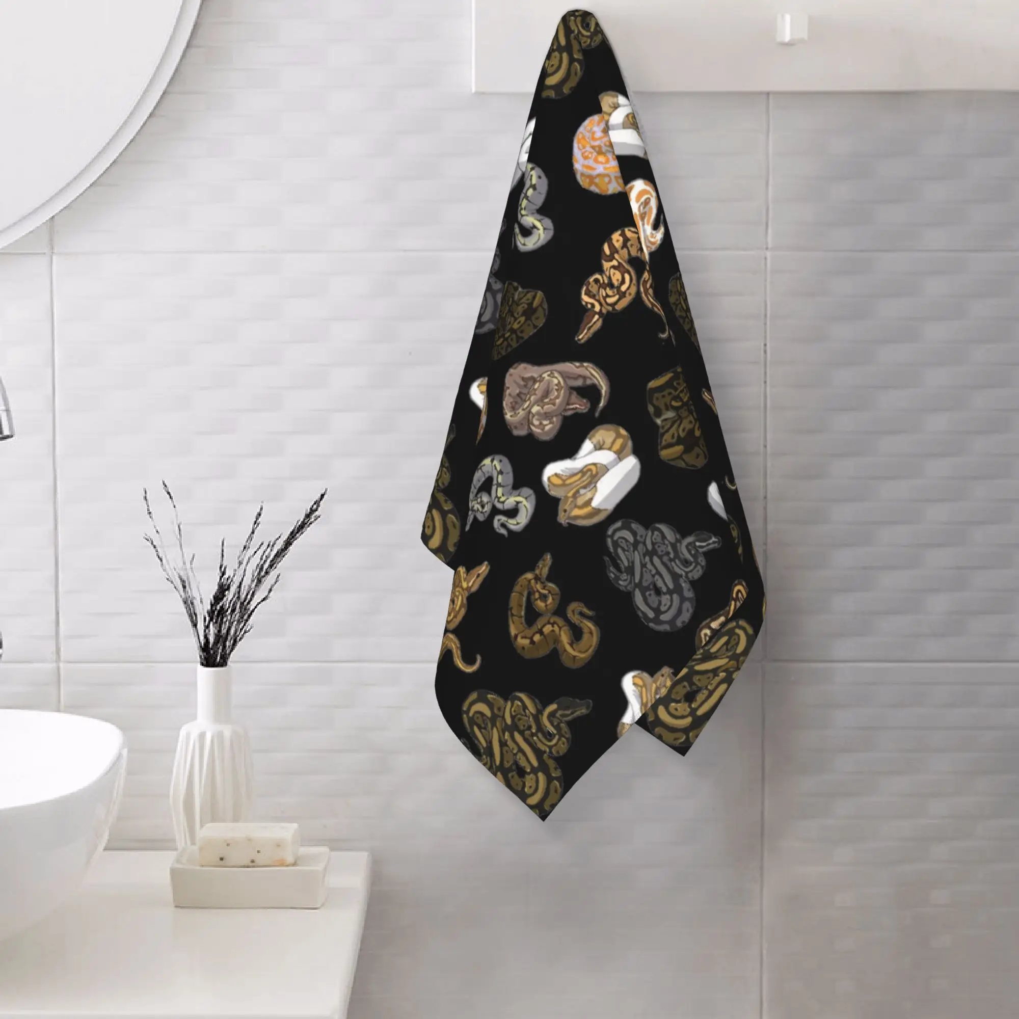 Custom Ball Python Morph Snake Pattern Soft Face Towel Quick Dry Pool Bath Cotton Towels Absorbent Quick