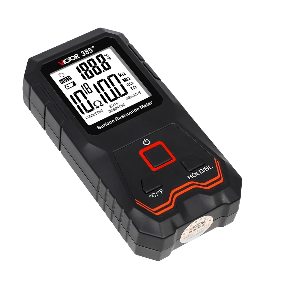 

VICTOR 385+ Surface Resistance Tester Portable Measuring Instrument for Surface or Ground