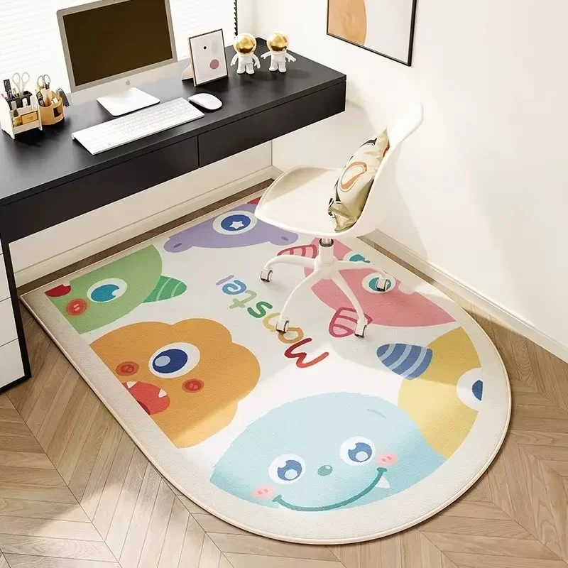 Chair Carpet Semicircular Arch Shape Study Bedroom Soft Rug Modern Simple Cartoon Anti Slip Living Room Doormats Alfombra Tapis