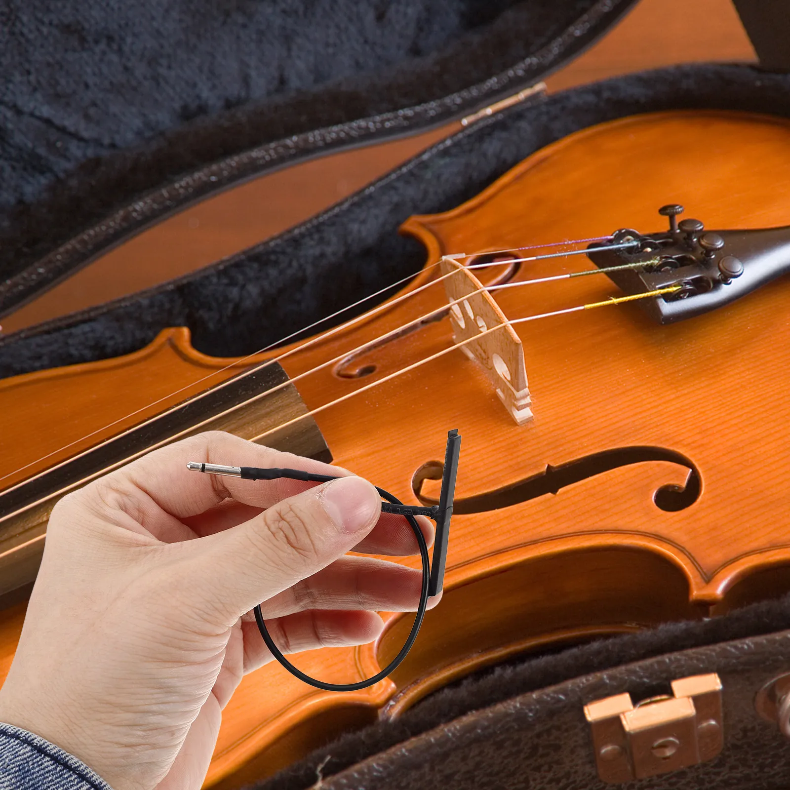 Acoustic Violin Pickup Ceramic Transducer with 2.5mm Connection Easy Clip on Violin Transducer Pickup for Recording