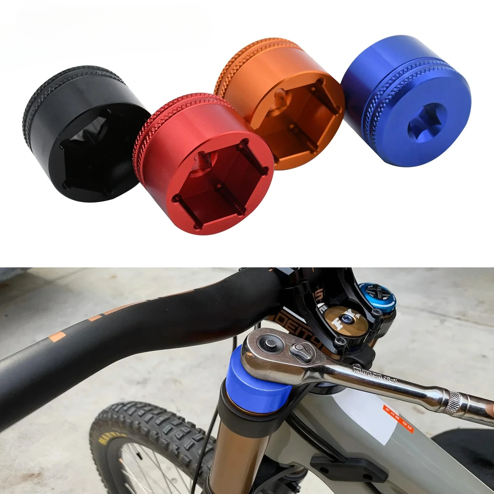 

CNC Fork Topcap Socket 24mm 26mm 28mm 32mm 3/8 Drive Flat Socket For Fox 32/34/36/38/40 Mountain Bike Rockshox Suntour Epixon