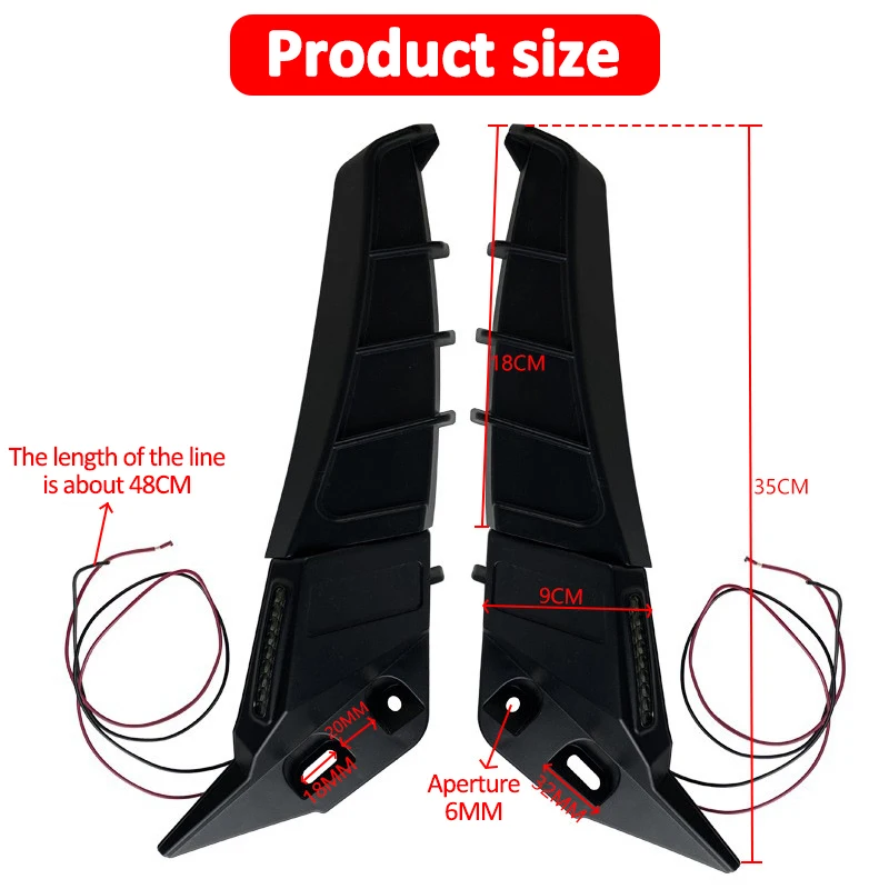 Motorcycle Rearview Mirrors Fixed Wing Reflector Rearview Mirror for YAMAHA GSR Competition 600