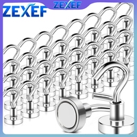 ZEXEF Strong Neodymium Magnetic Hooks 360°Rotating Carabiner Magnet Ring Keychain Hook Home Kitchen Bathroom Hanging Hangers