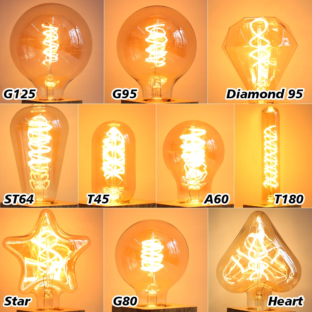 LED Lights Retro Edison Bulbs Lamp E27 220V Vintage Industry Loft Halloween Home Decoration Light Bedroom Lighting LED Lamp Bulb