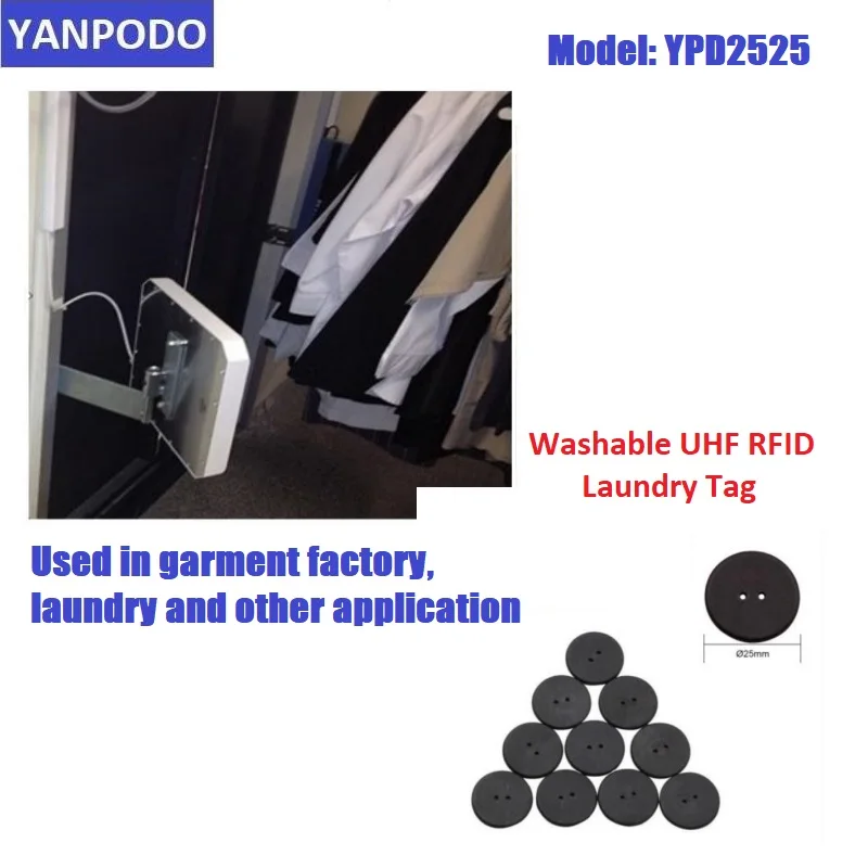 Yanpodo UHF RFID 태그 직물 방수 세탁 라벨 의류 태그, 의류 추적, 860-928MHz EPC Class1 GEN2 ISO NXPU 코드 7