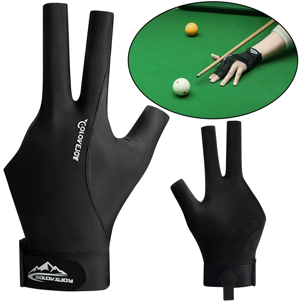 Billiard Gloves Three Finger Gloves Anti-Slip Snooker Pool Gloves Adjustable Billiard Training Gloves for Men Women Left Hand