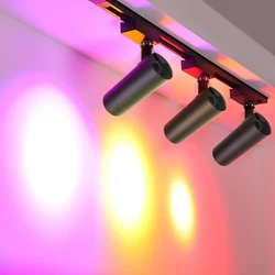 Track Light RGB Color Spot Led Ceiling Stage Light Fixtures Rail Lamp 220v 20w Atmosphere Party For Bar Dance Room KTV Nightclub