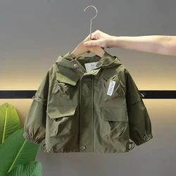 Children's Leisure Hooded Jacket New Spring and Autumn Fashion Western Kids Boys' Coat Baby Windbreaker