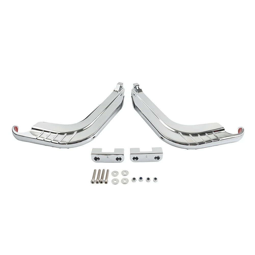1 Pair Motorcycle Rear Bumper Mudguard Chrome Accent w/ Hardware Kit ABS For Harley Tri Glide Ultra Classic FLHTCUTG 2009-2023