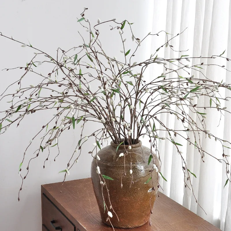 110 см искусственная ветка ивы, украшение для домашнего пространства, длинная ветка, ветка снежной ивы, украшение для отеля, зеленые растения 110 см искусственная ветка ивы, украшение для домашнего пространства, длинная ветка, ветка снежной ивы, украшение для отеля, зеленые растения