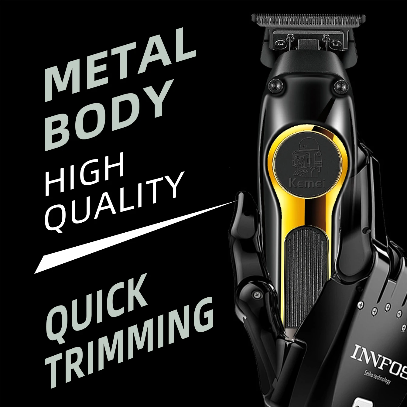 Kemei المهنية مقص الشعر الكهربائية عدة قابلة للشحن الشعر المتقلب مع قاعدة شحن ماكينة حلاقة للرجال KM-3209 KM-2373 KM-2351
