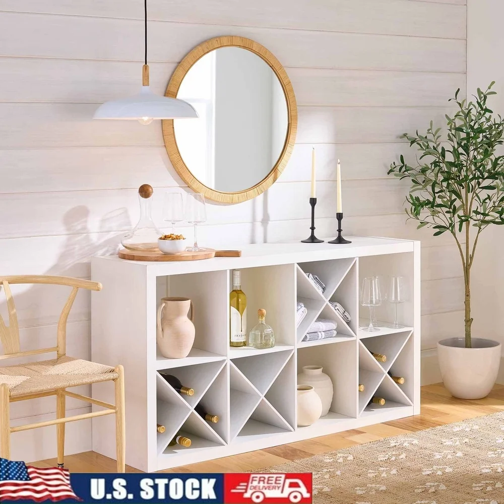 

8 Cube Organizer with X Shelf Inserts Wall Mounted Storage Craft Supplies Toys Clothes Office Living Room Furniture