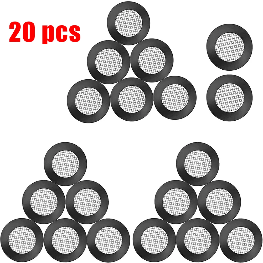 

20pcs 40 Mesh 1/ 2 In Tap Head O-shaped Stainless Steel Filter Gasket Seal Black Hose Flat Rubber Washer For Shower Head Faucet
