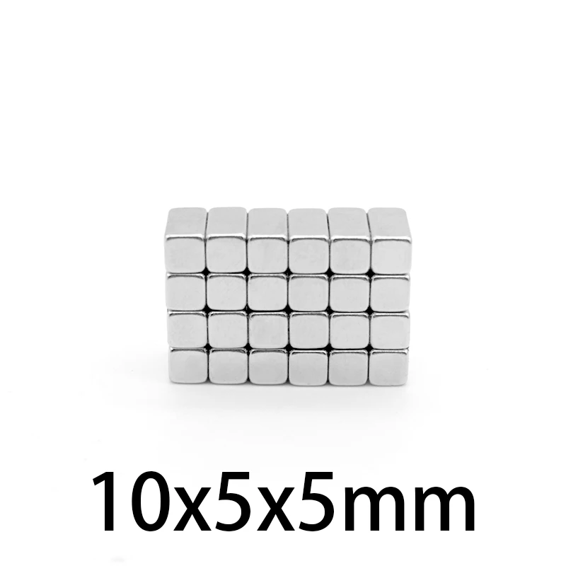 10x5x5mm folha pequena ímãs poderosos 10x5x5 bloco forte ímãs para geladeira diy construção artesanato científico educação 10*5*5