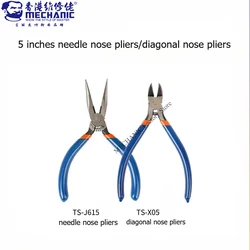 MECHANIC TS-X05 TS-J615 Micro-shears Cutting Piles Wire Cutter Hardness Fly Wire Cutting Tools for Phone Repair Nose Pliers