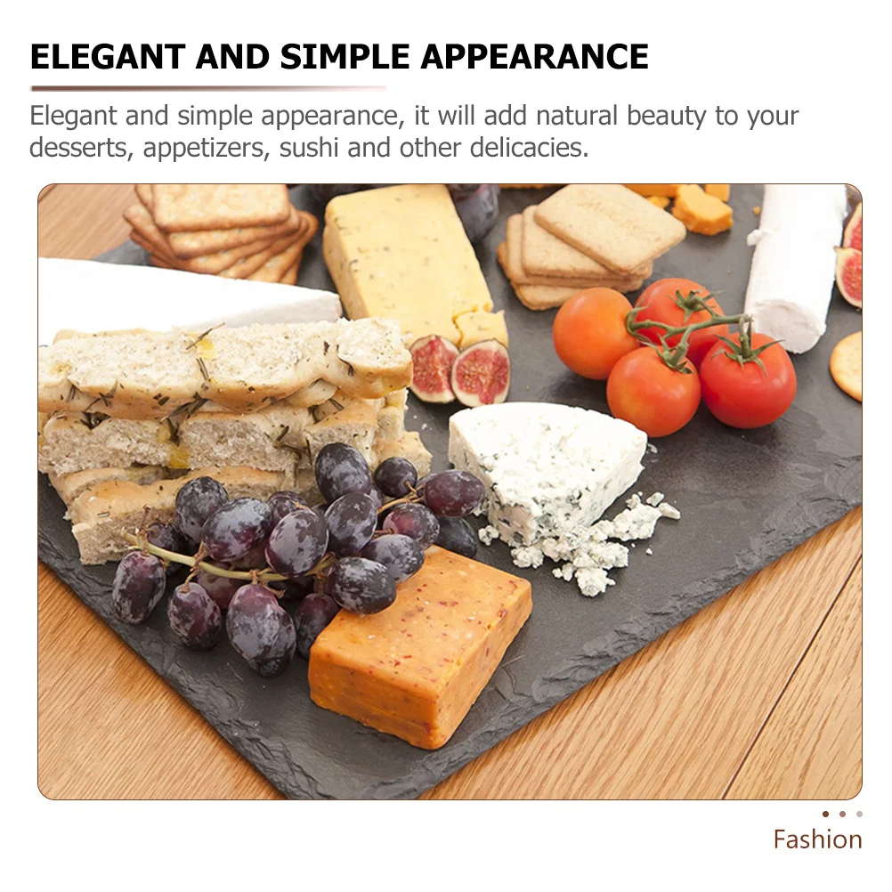 

4Pcs Natural Multi-Function Sushi Plates Rectangle Food Display Dish Dessert Tray Steak Serving Board Household