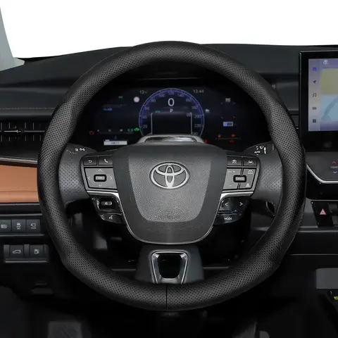 도요타용 초박형 마이크로 섬유 가죽 라운드 스티어링 휠 커버, CHR RAV4 야리스 아우리스 코롤라 어벤시스 캠리 시에나, 37-38.5cm