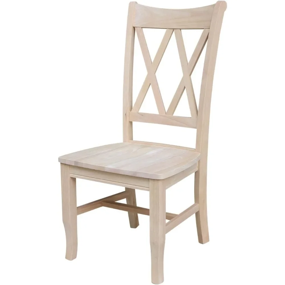 International Concepts Set of Two Double X-Back Dining Chair, 19.9