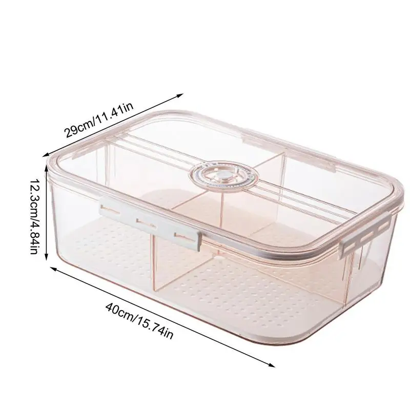 Fruit Container For Refrigerator Clear Refrigerator Bin With Removable Drain Tray Classification Date Reminder High Capacity