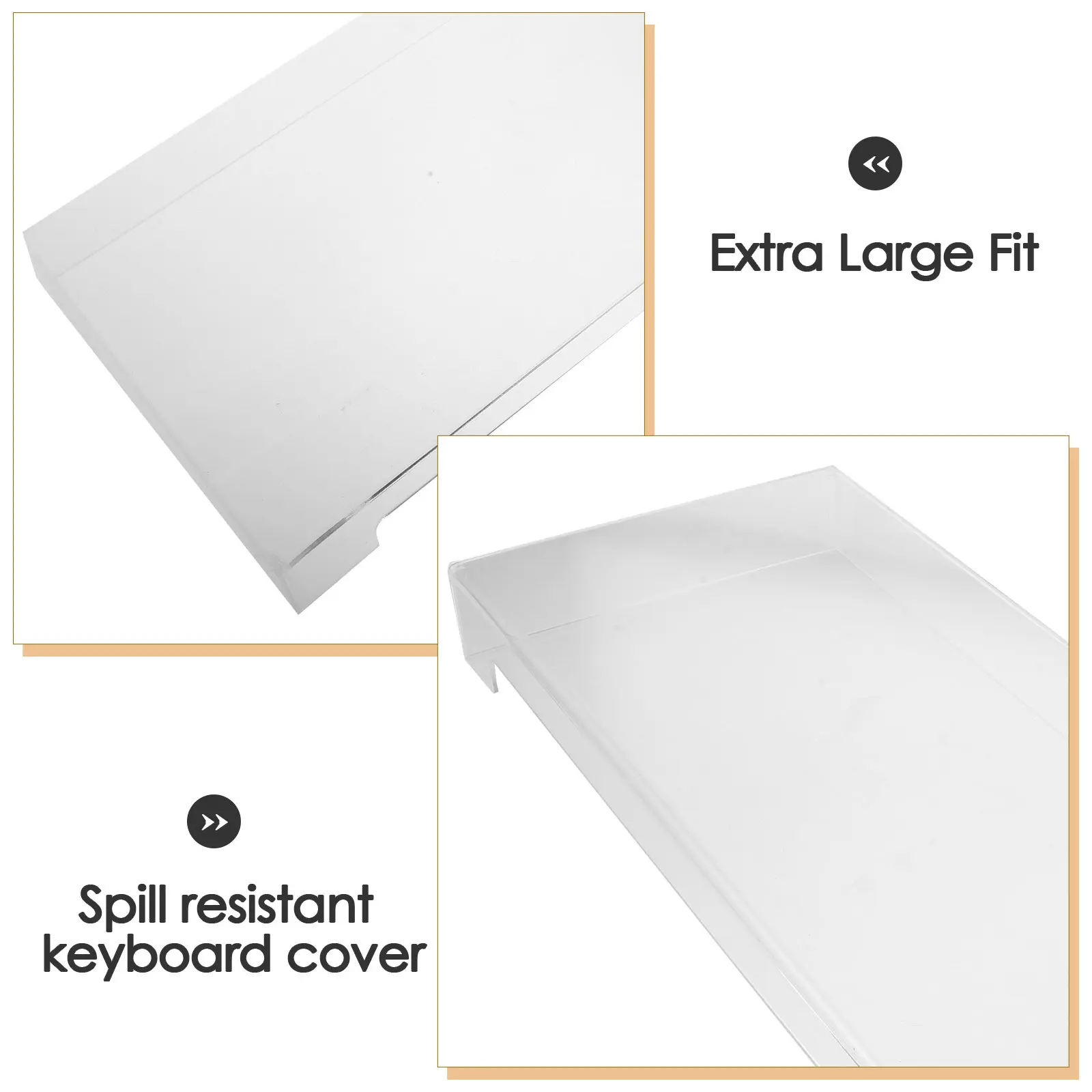 Supersized Clear Acrylic Keyboard Protector Dustproof Spill Resistant Scratch Proof Anti Cat Cover for Mechanical Gaming Desktop