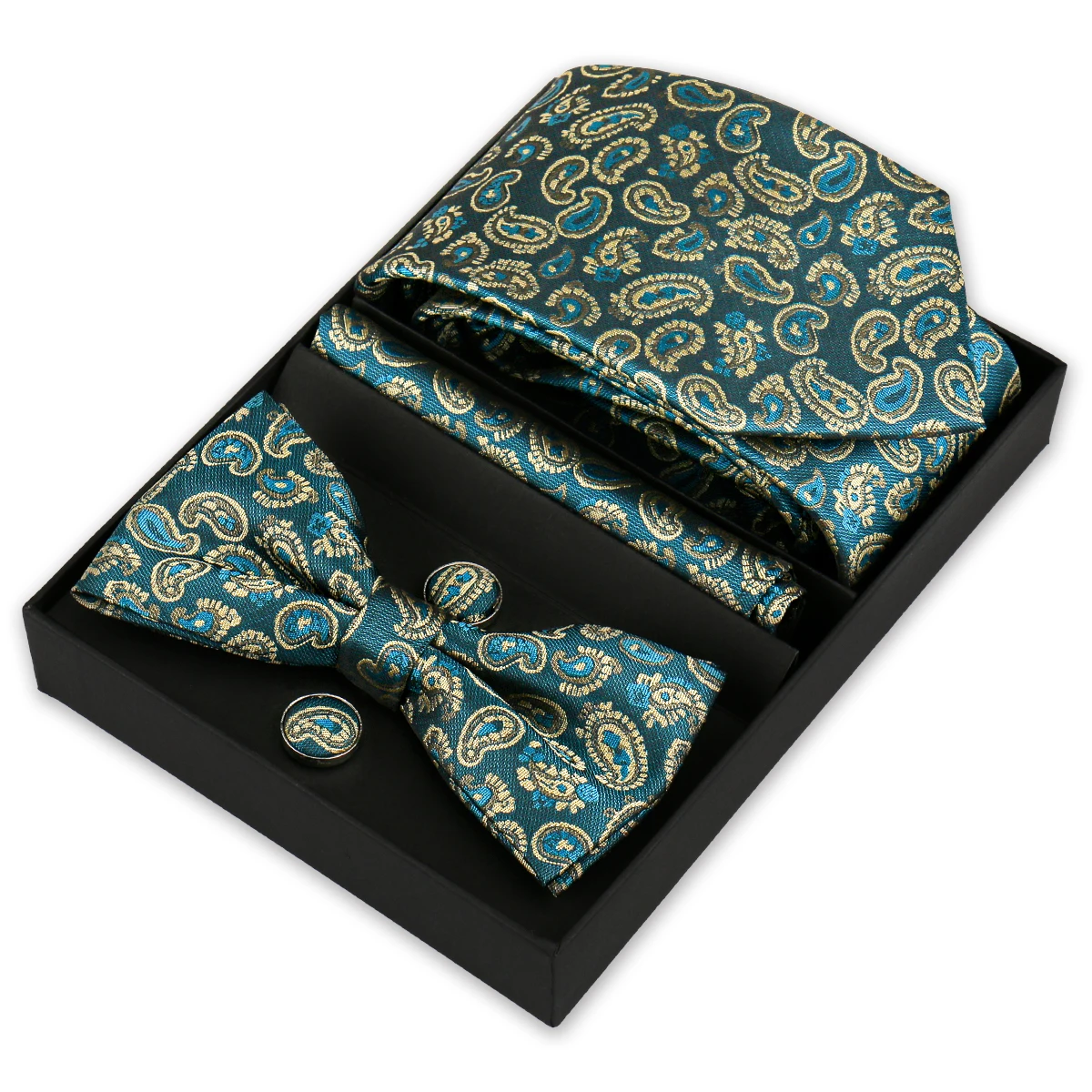 

Elegant Ties For Men Gift Suit For Wedding Necktie Bowtie Cufflinks Handkerchief Floral Paisley Tie Daily Office Man Party Gift