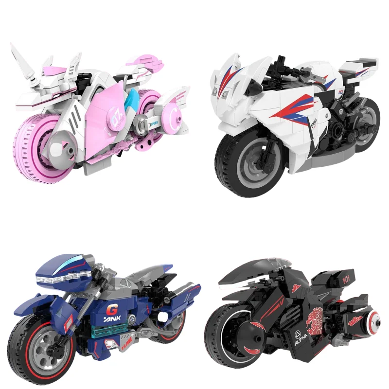 Cyberpunk unicornio motocicleta niños rompecabezas juguete de construcción modelo de bloques de construcción niños niñas regalo de vacaciones Hobby colección decoración