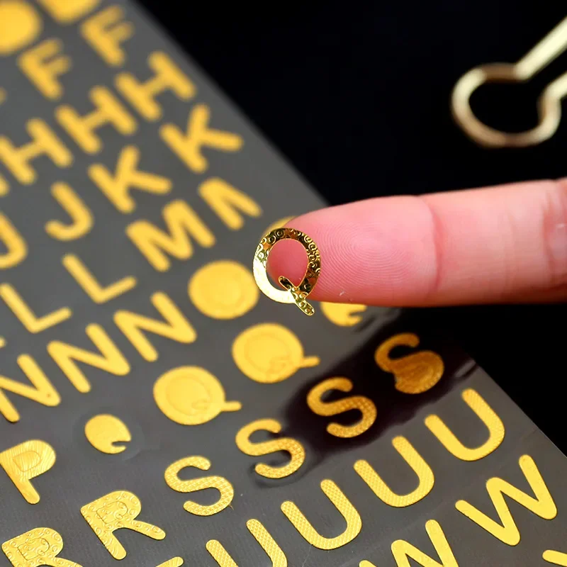 1pc Letter/Digital Bronzing Decorative Stickers Children Students Album Notebook Diary Journal Scrapbooking Decoration Sticker