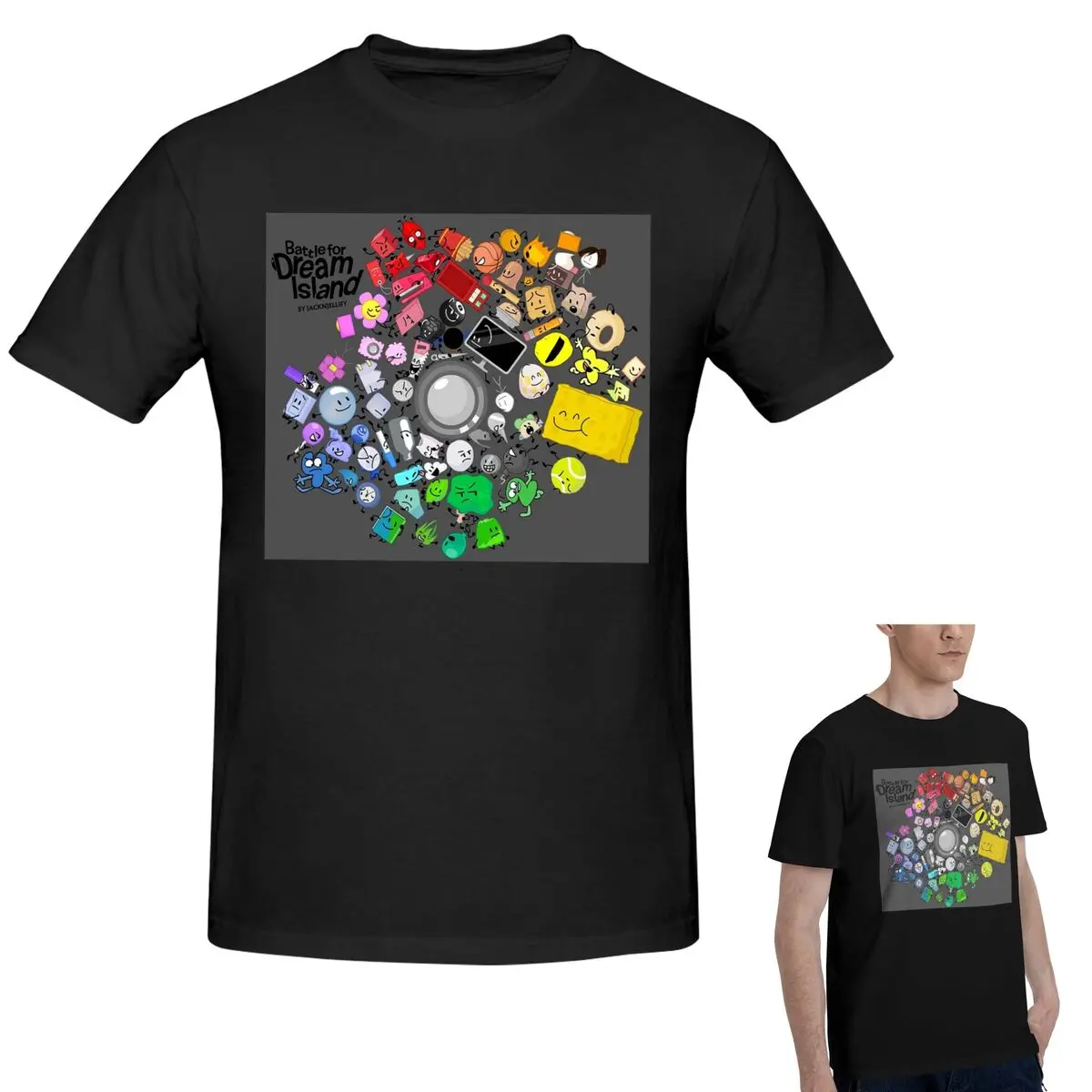 

100% Cotton Battle For Dream Island Cast Mural T-Shirt Men's Fashion Oversized T Shirt Men Crew Neck Summer Shirts Tops S-6XL