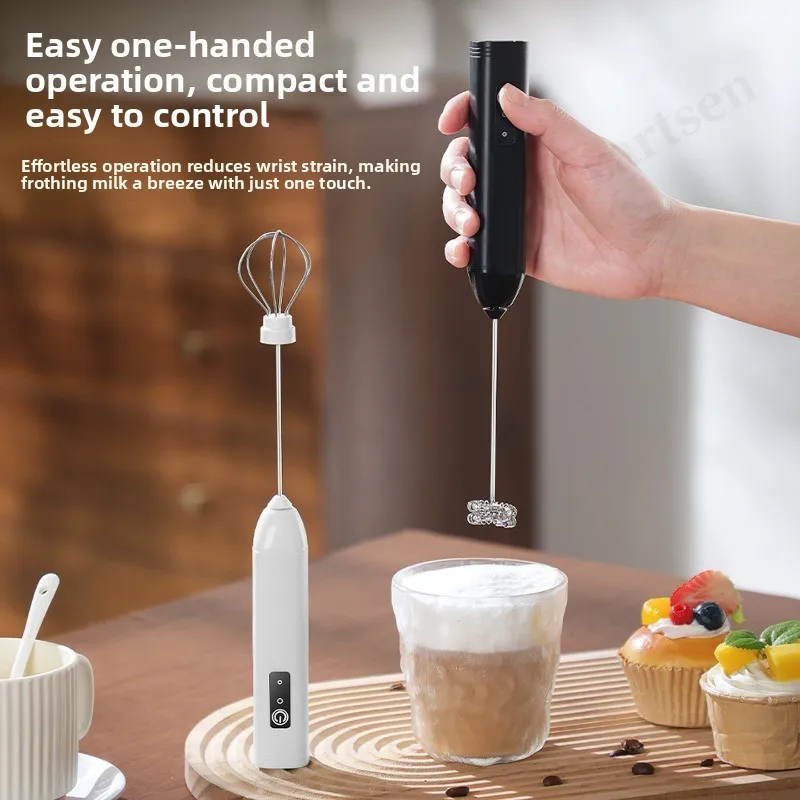 UPGRADED Electric Coffee Frother/MILK Whisk+Egg Beater MINI Food Blender USB Rechargeable Handheld Three Speeds Espresso Tools