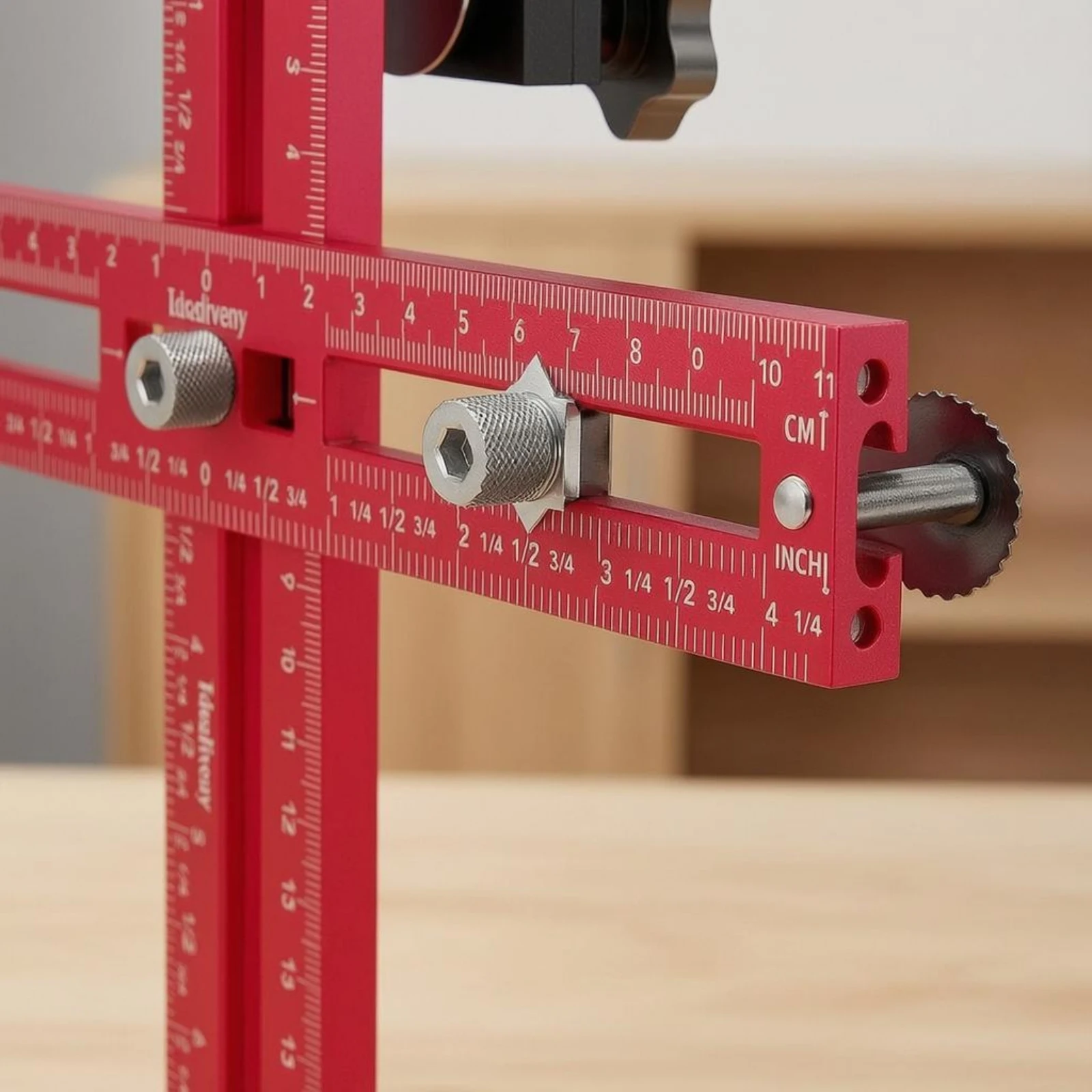 Cabinet Hardware Drilling Positioning Guide Two-Way Scale Drawer Handle Positioning Fixture Knob Hole Template Hex Key Included