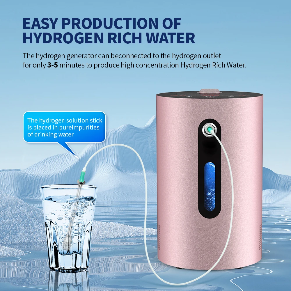 SUYZEKO Hydrogen Inhalation Machine  Portable Molecular Hydrogen Water Generator for Wellness 99.99% Purity Low Noise  200ml/min