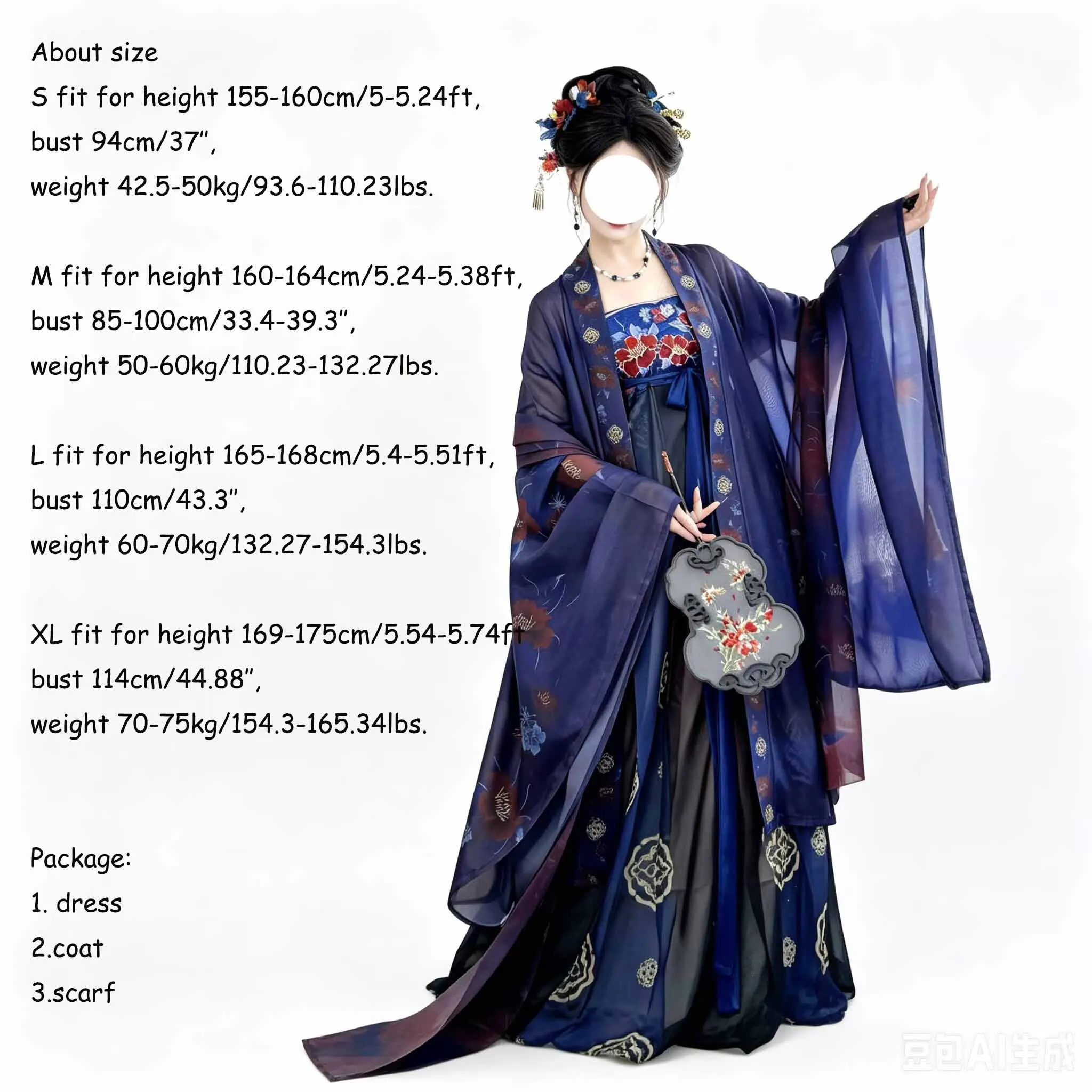 Blue&Red Hanfu Dress Women Traditional Chinese Hanfu Suits Female Carnival&Halloween Cosplay Costume Vintage Hanfu Dress