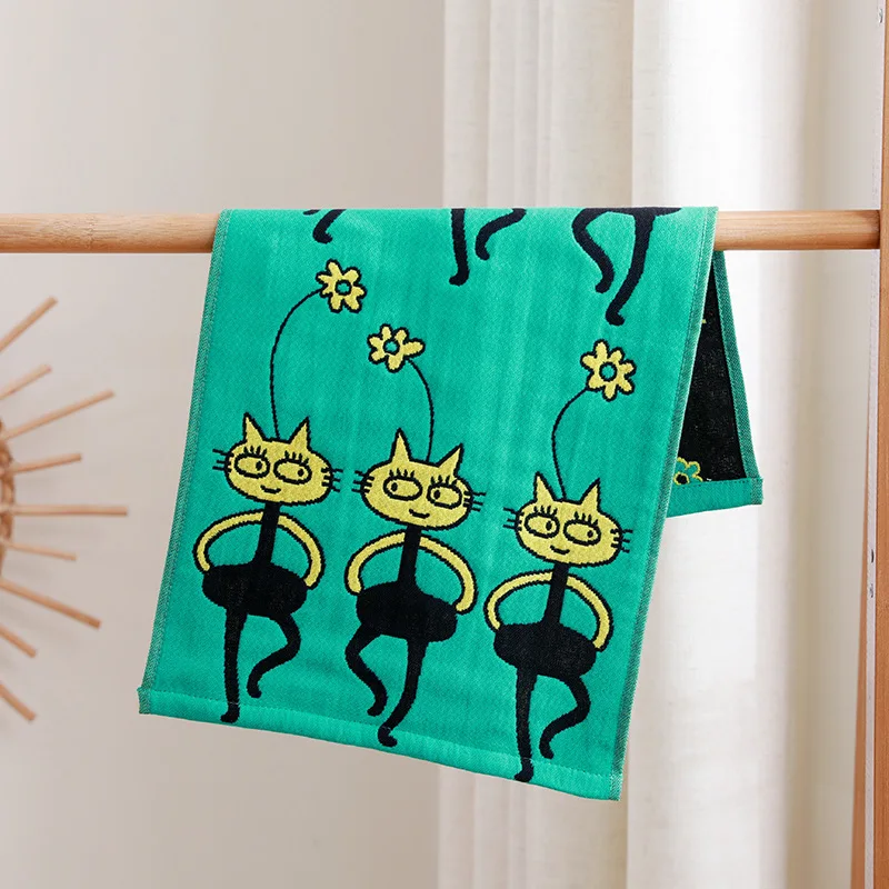 مناشف وجه شاش قطنية بثلاث طبقات للأطفال ، 25x50 سم ، أطفال ، نساء ، طباعة قطط ، جودة عالية ، 23 تصميم ، 3
