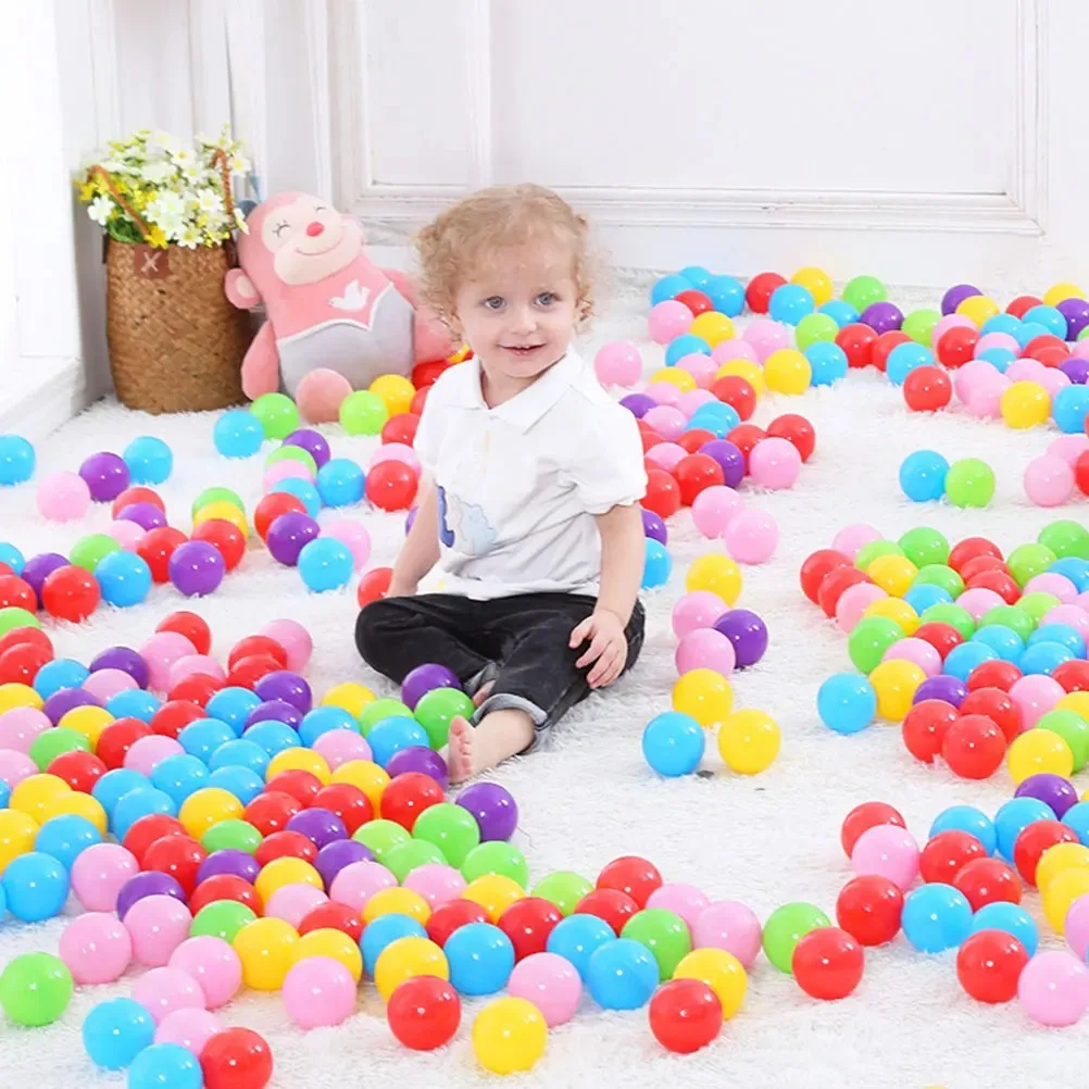 Colorido divertido plástico pit balls para crianças, bolas para bebês, festas de aniversário de crianças, eventos, jogos de playground, piscina tenda, 100pcs