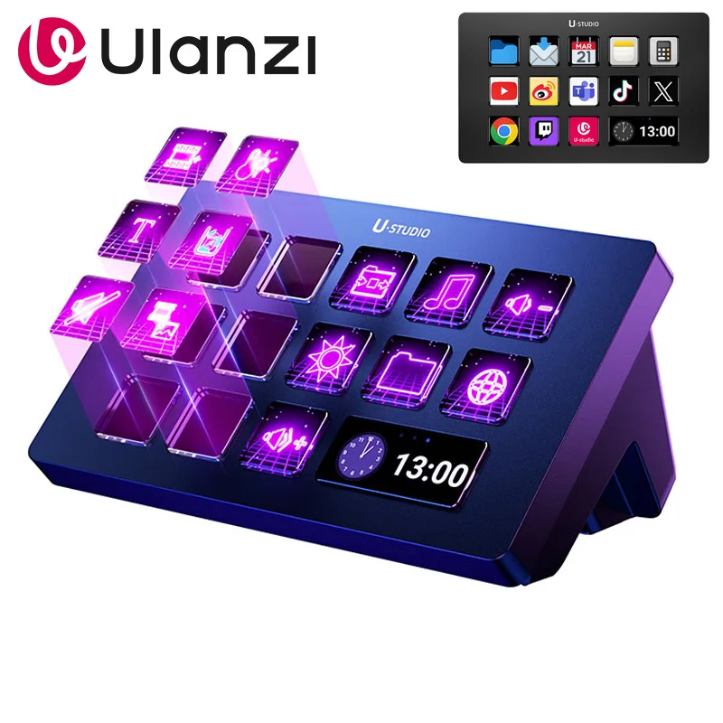 

Ulanzi D200 StreamDeck Visual Keyboard 13 Keys LCD Button Production Console For Live Streaming Studio Content Creation For Mac
