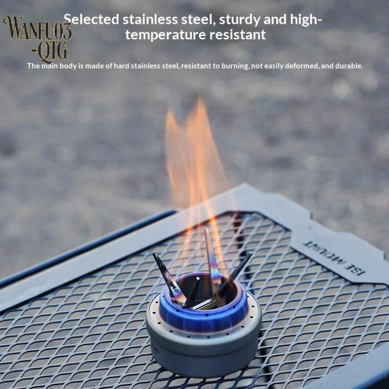 Hot Portable Stainless Steel Alcohol Stove Internal Bracket Detachable Four-corner Kettle Bracket Outdoor Camping Accessories