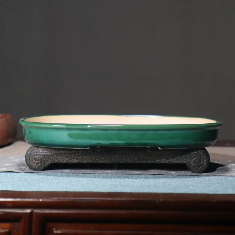 Purple Sand Flower Pot Round Bonsai Pot Chinese Retro Desktop Flower Pot Japanese Antique Succulent Flower Pot 1PCS LF454